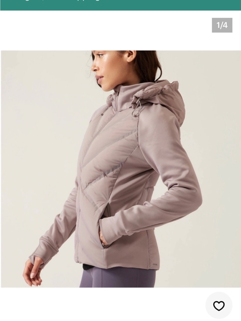 Athleta Inlet Hooded Quilted Puffer Jacket